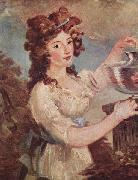Portrait of a young lady with a goldfish unknow artist